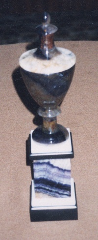 Trophy made with Blue John stone